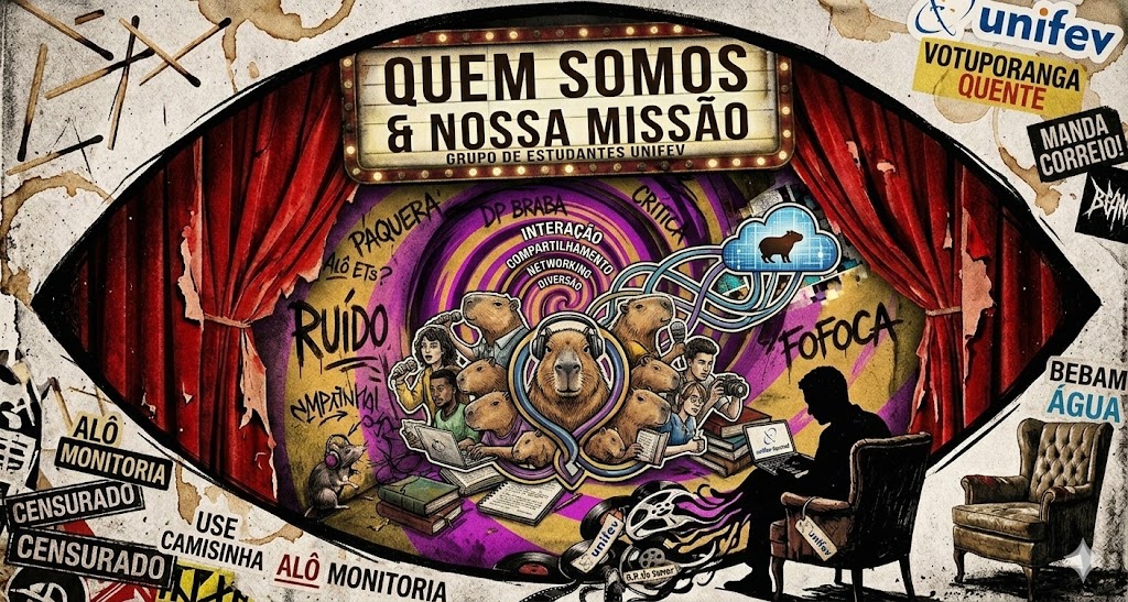 Ilustração conceitual representando união, trabalho em equipe e a missão do grupo de estudantes